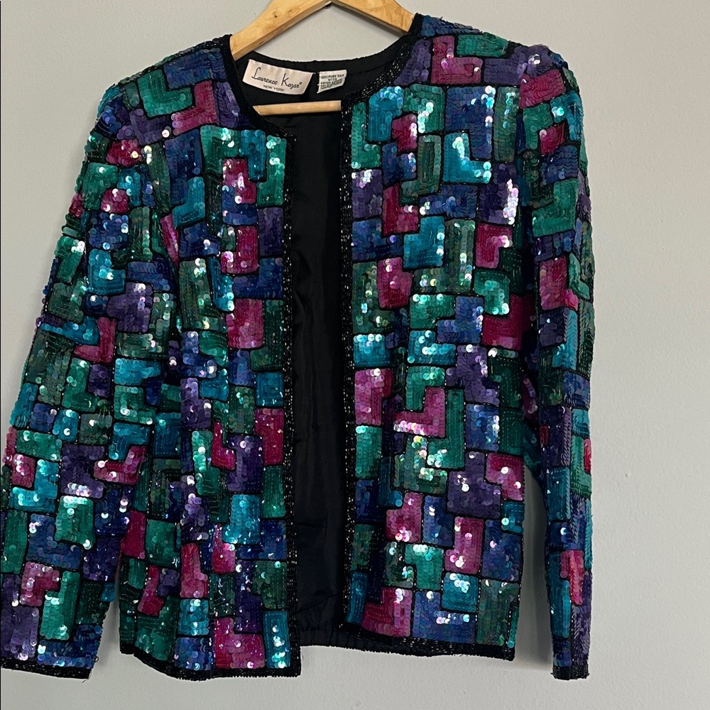 Laurence Kazar Multicolor Sequin Blazer